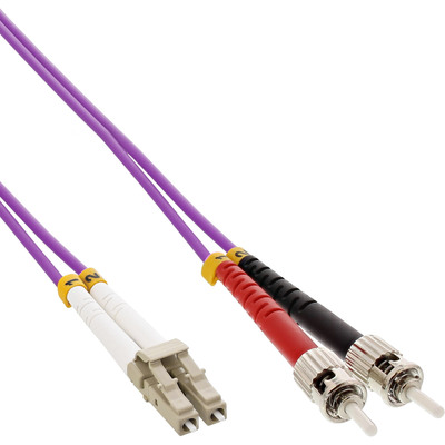InLine® LWL Duplex Kabel, LC/ST, 50/125µm, OM4, 25m (Produktbild 1)