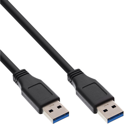 InLine® USB 3.2 Gen.1 Kabel, A an A, schwarz, 0,5m