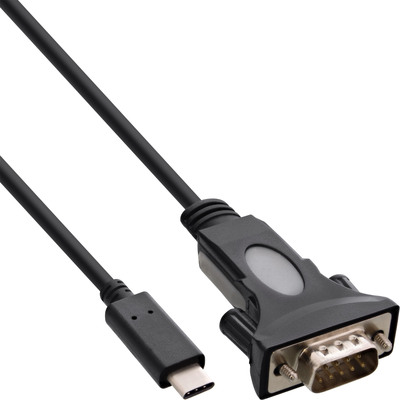InLine® USB zu Seriell Adapterkabel, USB-C an 9pol Sub D Stecker, 1,8m (Produktbild 1)